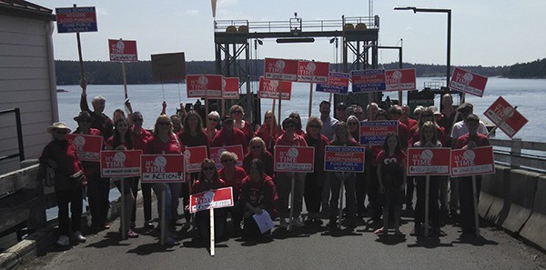 Teacher rally at the Ferry Landing on Sunday