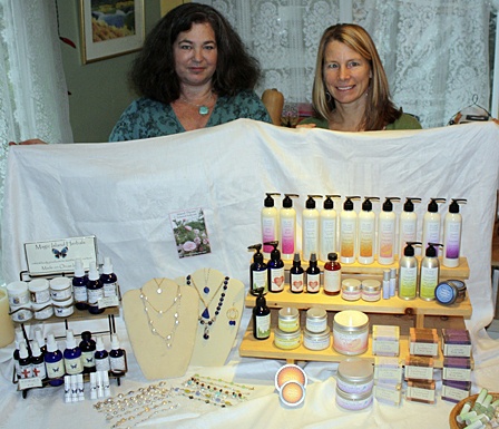 Carol Anderson (left) and Eliza Morris with some of their goods.