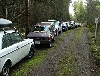 The area now used for by Waldron residents for marine access parking on upper Deer Harbor Road has a capacity of 15 vehicles.