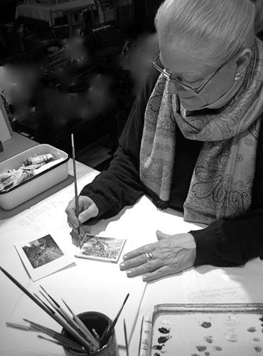 The Orcas Island Artworks features miniature landscapes in oil by Jacqueline Kempfer through the month of June.