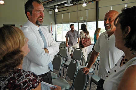 Sen. Kevin Ranker with area educators in Anacortes.