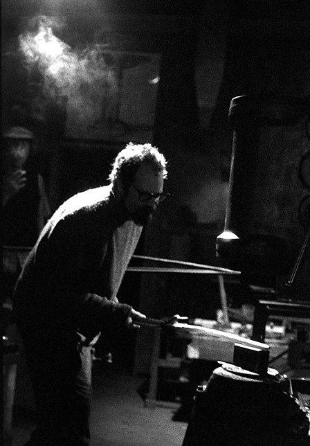 Blacksmith Jorgen Harle at his forge.
