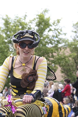 A participant in last year’s parade. The Solstice parade will start at noon on Saturday