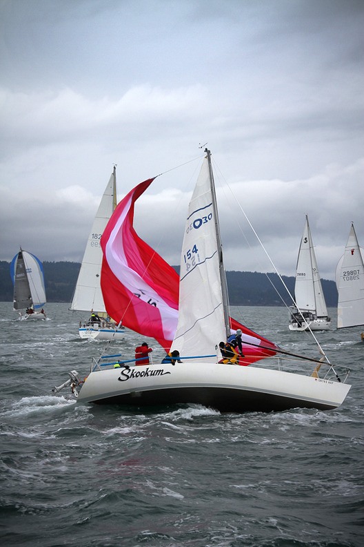 One of the sailboats taking part in the Round the County race this weekend.