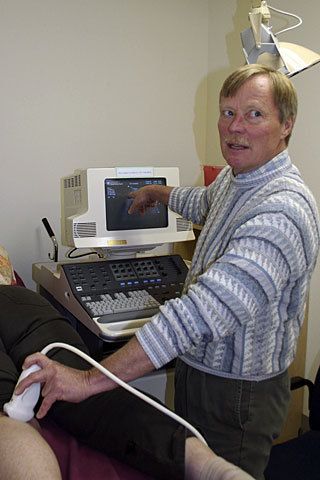 Dr. Shinstrom with the new ultrasound
