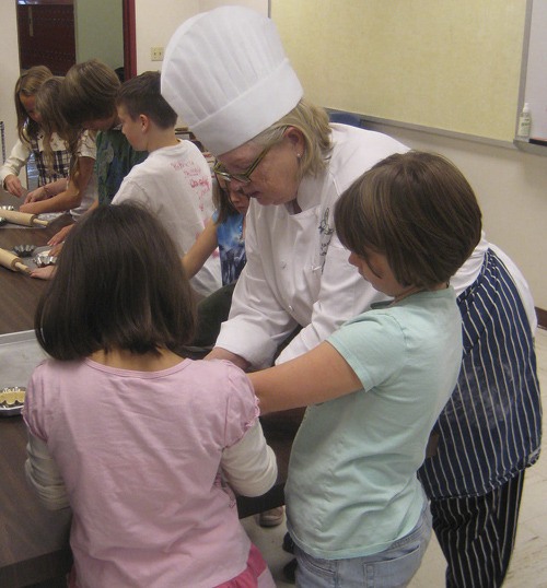 Christina Orchid with Mandy Randolph’s Class making pumpkin tarts from scratch.