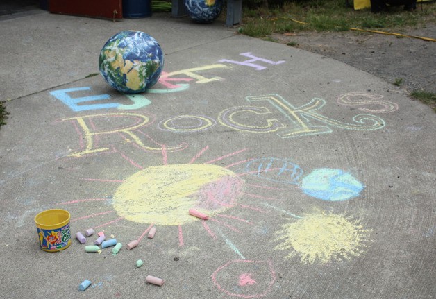 A colorful chalk drawing welcomed visitors to the Island EcoFest on Aug. 6.