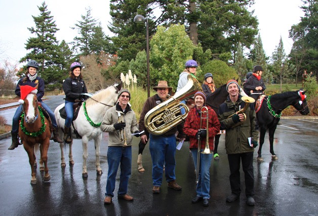 The Orcas Island Trailblazer 4H Horse Club and the Orcas Brass Quartet caroled around Eastsound last week.