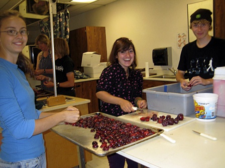 F.E.A.S.T. students preserved summer produce to be used all year in the cafeteria.