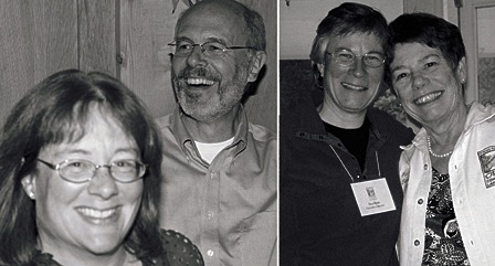 Left: Janet Brownell and Lance Evans. Right: Lisa Byers with Mary Blackstone.