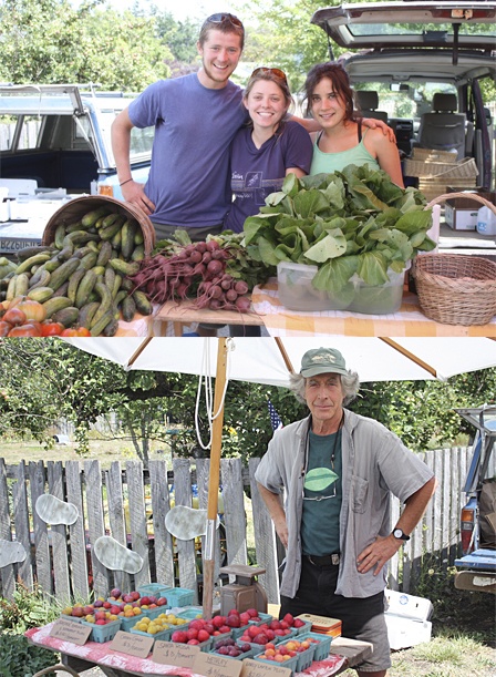 Top: Farmers from Maple Rock Farm. Above: Smiling Dog Farm