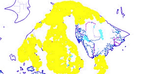 The areas affected by the outage.