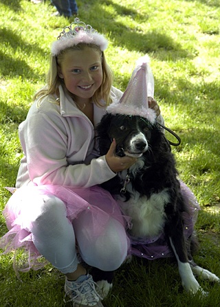 Daria Stankevich and her border collie at last year's parade.