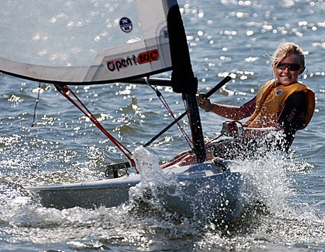 Maggie Toombs enjoying a little sea and sun. She won the Northwest youth circuit.