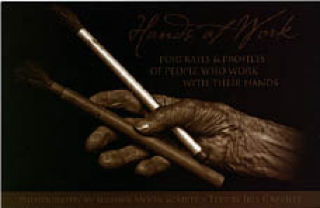 Photograph of an island artist’s hands at work.