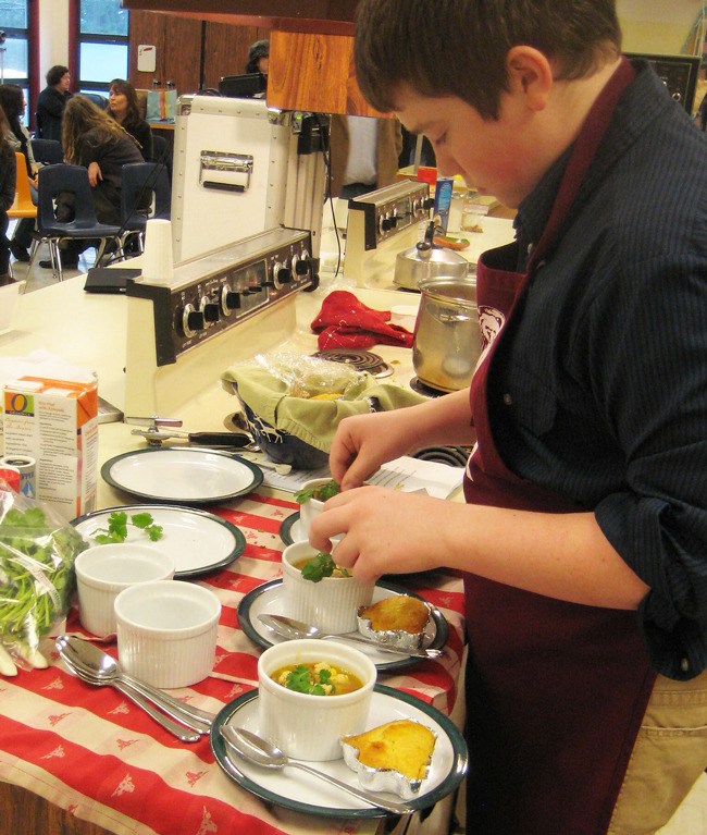 Last year’s grand prize winner Keenan O’Brien preparing his winning recipe