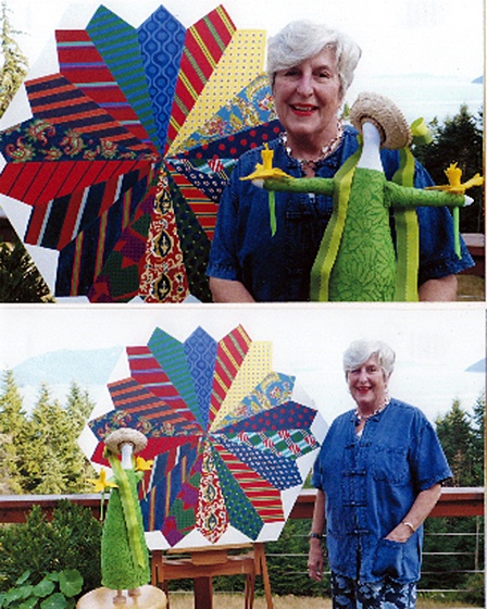 Janis Mattox with some of her work.