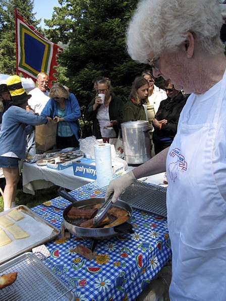 Betty Marcum making the famous maple bars.