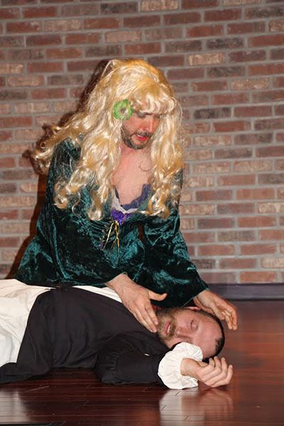 Kelly Toombs (in wig) & Andy Martin performing at last year’s talent night.