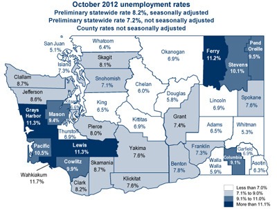 October 2012 unemployment rates