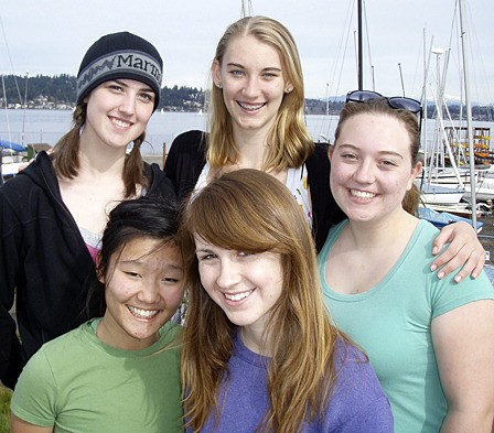 Participants in the women's sailing clinic. Front row