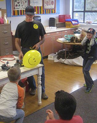 Craig Sanders with some of the students.