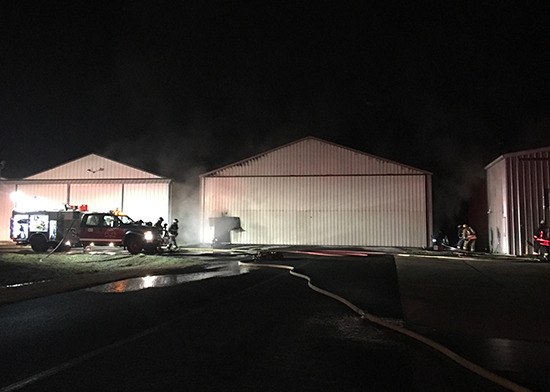 Orcas Fire and Rescue responded to a hangar fire around 5:35 p.m. on Sunday