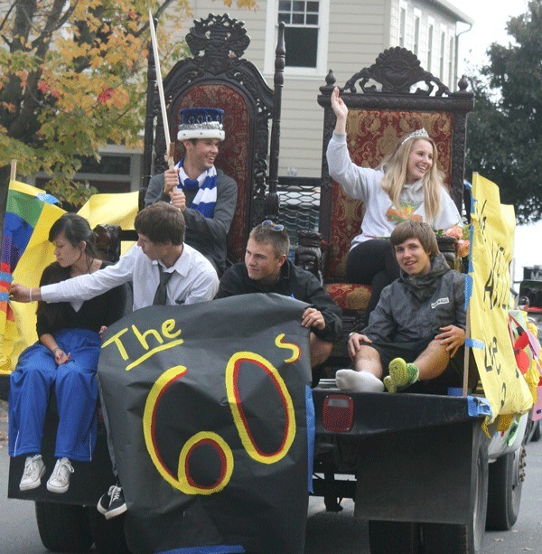 Homecoming King Jack Russillo and Queen Shelbi Rogers during the parade.