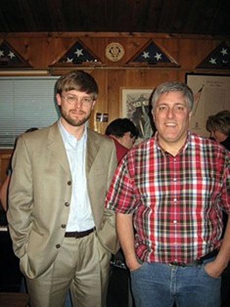 Speaker Trent England with Eagle Forum president Rick Boucher.