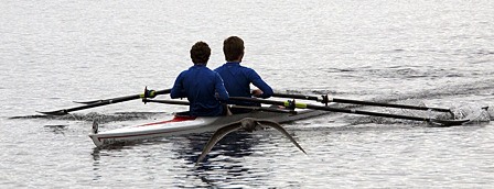 Max Blackadar and Garett Pietsch in the last 250 meters.