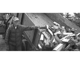 Walt Corbin delivering a cord of wood for the Kiwanis Club. The proceeds of wood sales go to the kids on Orcas island. Kiwanians offer the wood at $175 a cord.  Info: 376-5431.
