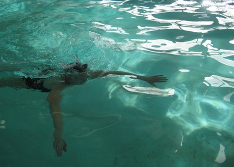 A swimmer at Orcas Rec's recent Swimathon event.