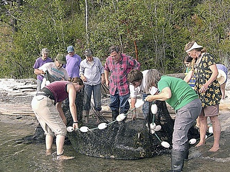 Kwiaht volunteers working on Waldron Island.