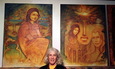 Larkin Chollar with one of his paintings.