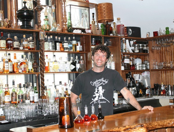Jared Lovejoy in his new cocktail bar The Barnacle in Eastsound. It is open everyday from 4 p.m. to midnight