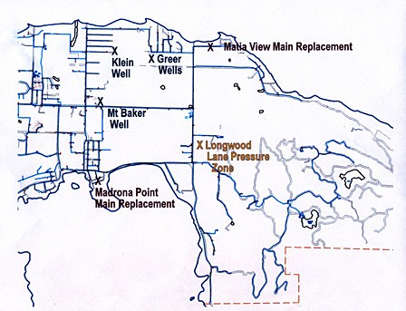 A map of the proposed EWUA projects.