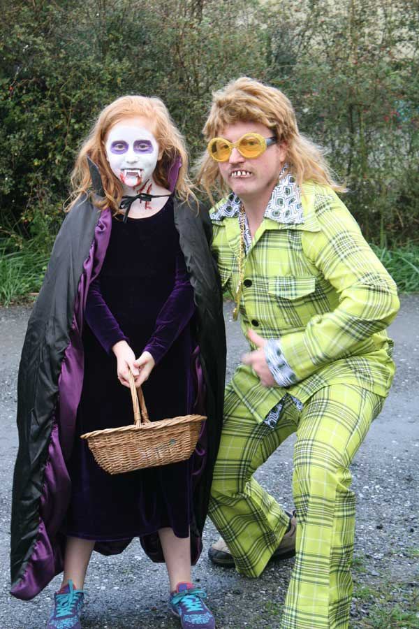 Bella and Christopher Evans enjoying Halloween last year.