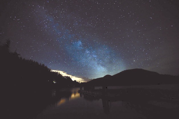 Cascade Lake on a clear night.