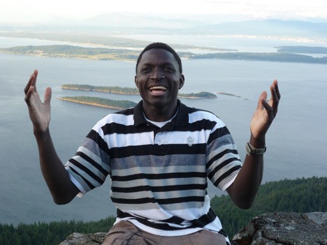 Salifu Kamara enjoys the view from Mount Constitution.