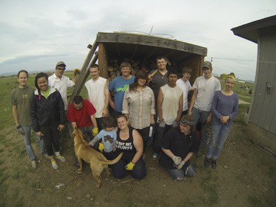 Front row: Staci Lindgren and Kelly Petro. Standing: Jonathan Fox