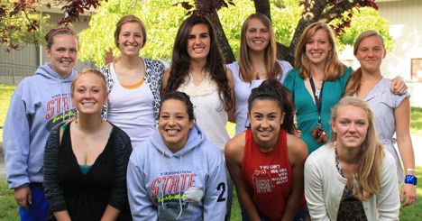 Softball All-League award recipients. Pictured from left to right