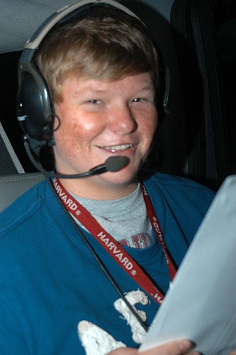 Graye Parnell in the pilot's seat.