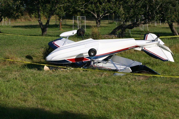 The crashed plane on San Juan Island.