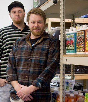 Matt (in back) and Luke Huffstodt in their new store.