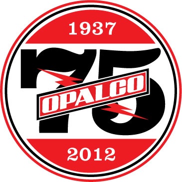 OPALCO's 75th anniversary logo.