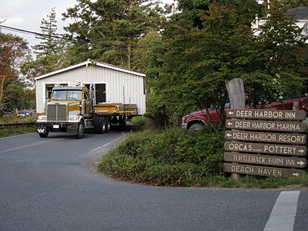 The house as it left Deer Harbor.