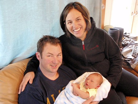 Brigham William Jones of Decatur Island poses for a first picture with his parents