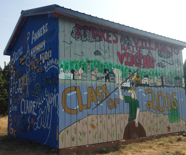 The class of 2016 painted the barn on Orcas Road.