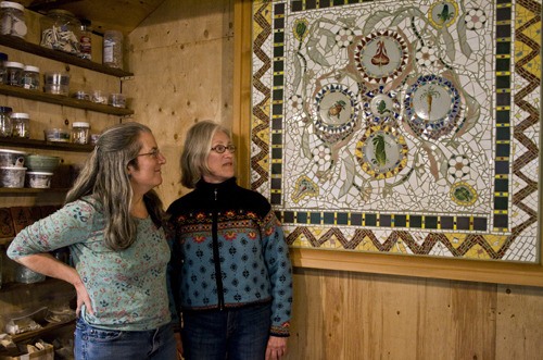 Anne Garfield and Issa Parker unveiled their art piece during an opening on April 24.