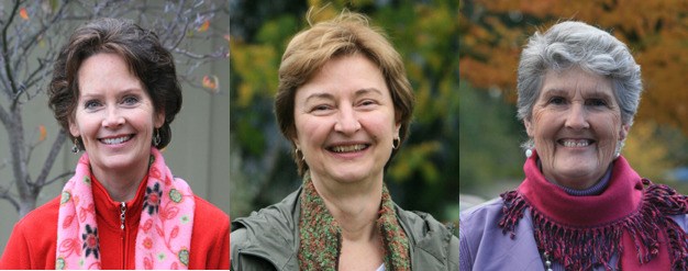 Three food bank volunteers